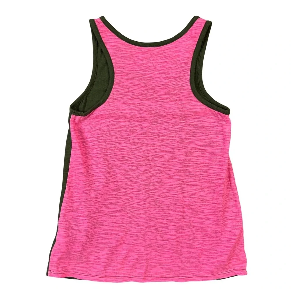 Justice Tank Top Kids Girls Size 8 Olive Green Glitter Leopard Print Racerback